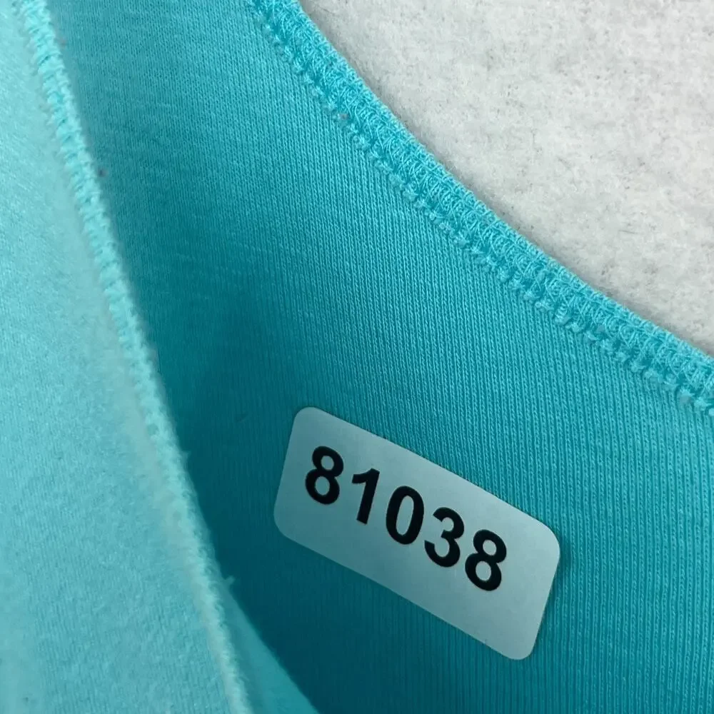 EILEEN FISHER Tank Top M Organic Cotton Ribbed Jersey Scoop Neck Cami Aqua Blue_11